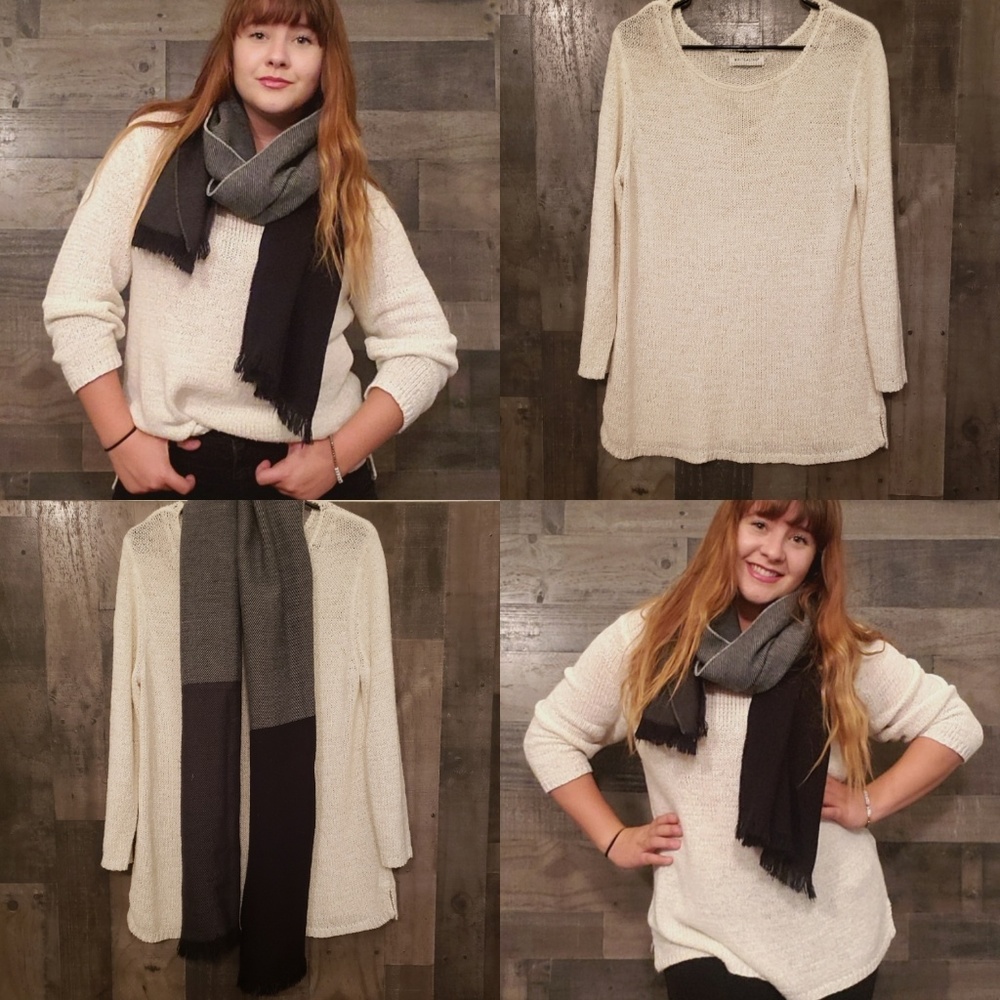 Comfortable and cozy sweater and scarf combo!